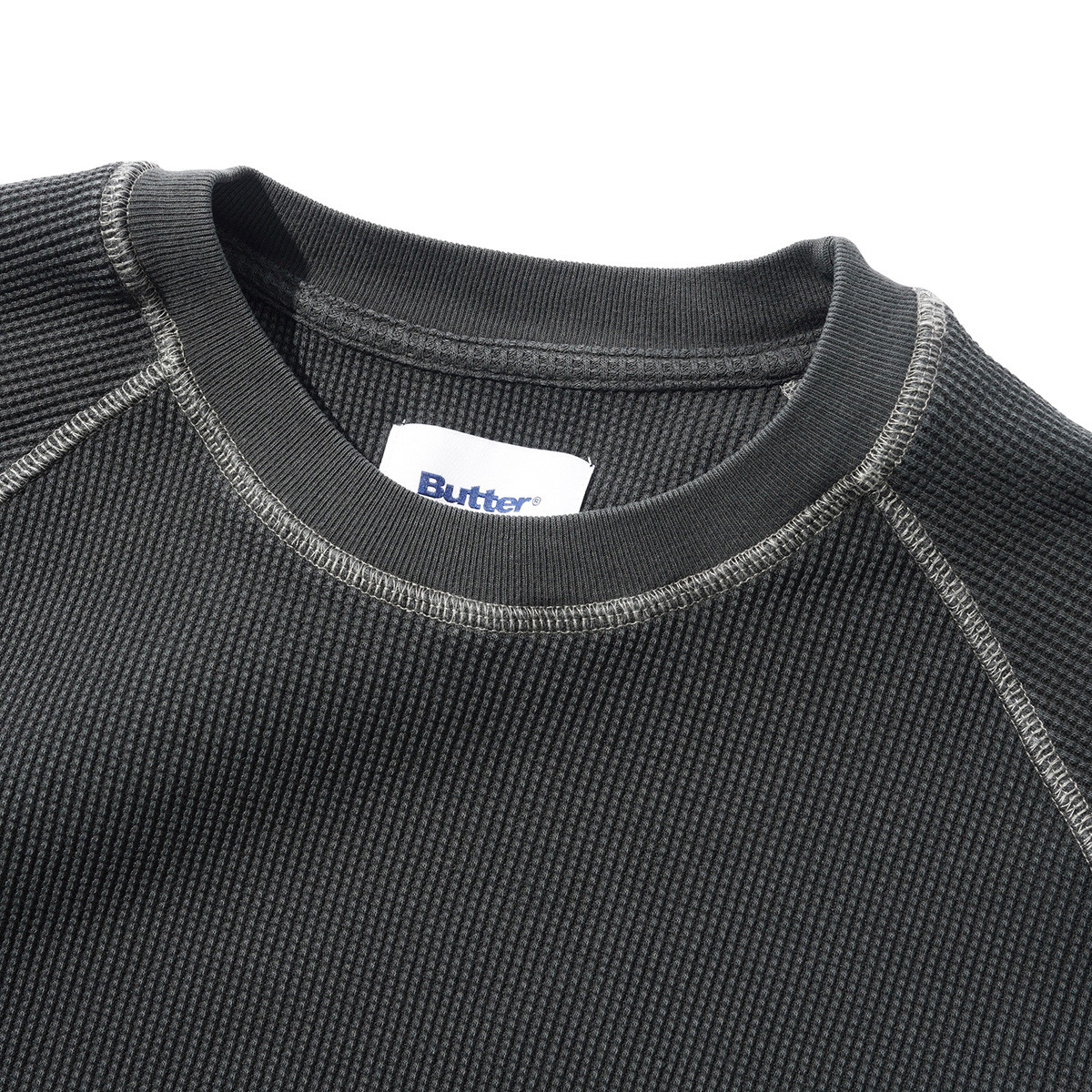 Butter Goods Waffle Longsleeve Top Washed Black