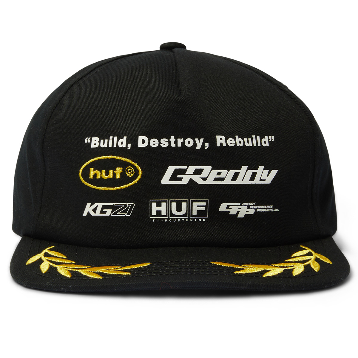 HUF x Greddy Team Snapback Black