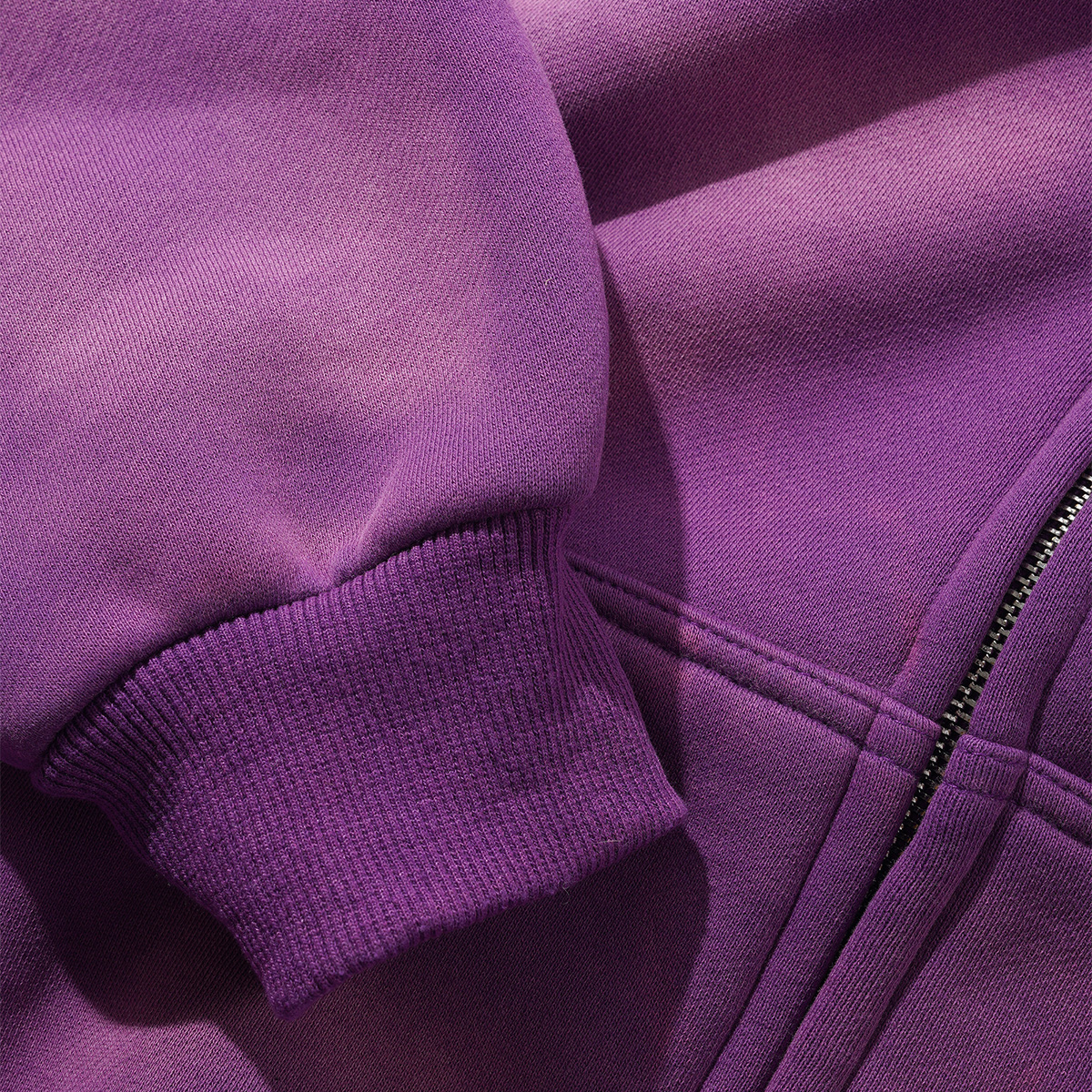 Butter Goods Encounter Zip-Thru Hooded Sweater Washed Purple