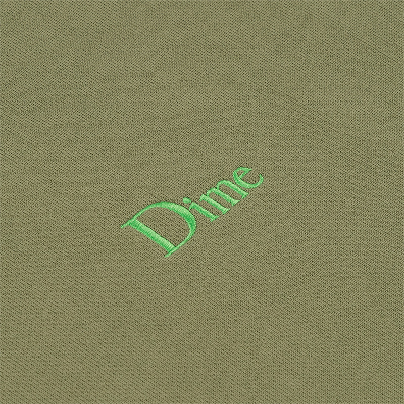 Dime Classic Small Logo Crewneck Sweater Army Green Dime Classic Small Logo Crewneck Sweater Army Green