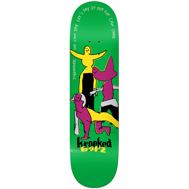 Krooked Gonz 2Gether Skateboard Deck Green 8.62 Krooked Gonz 2Gether Skateboard Deck Green 8.62