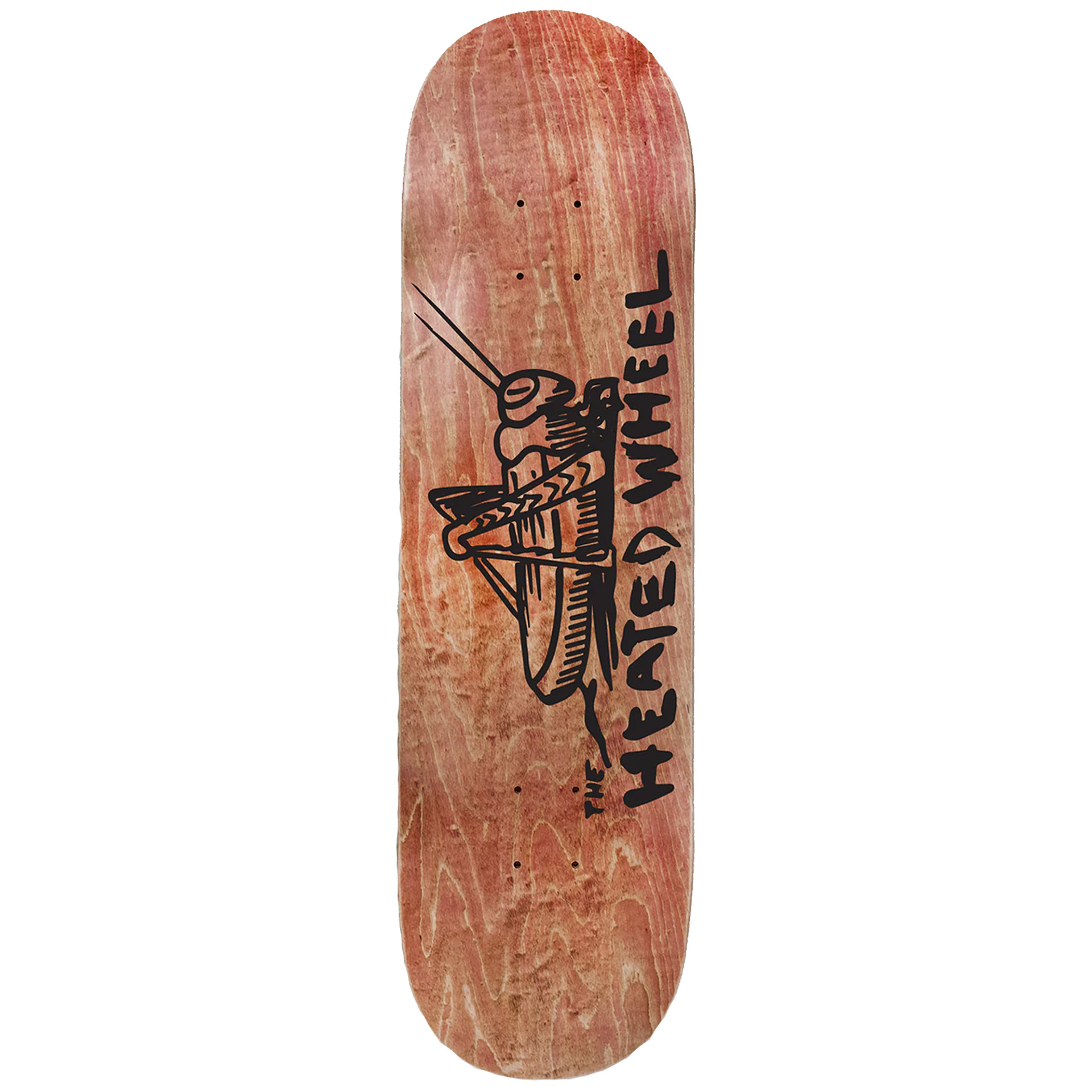 The Heated Wheel Grasshopper Team Skateboard Deck Woodstain 8.25