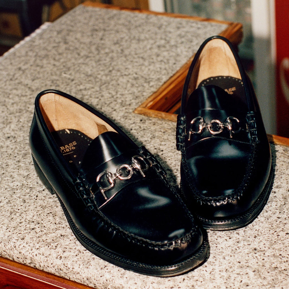 G.H.Bass x POP Easy Weejuns Lincoln Leather Black Leather