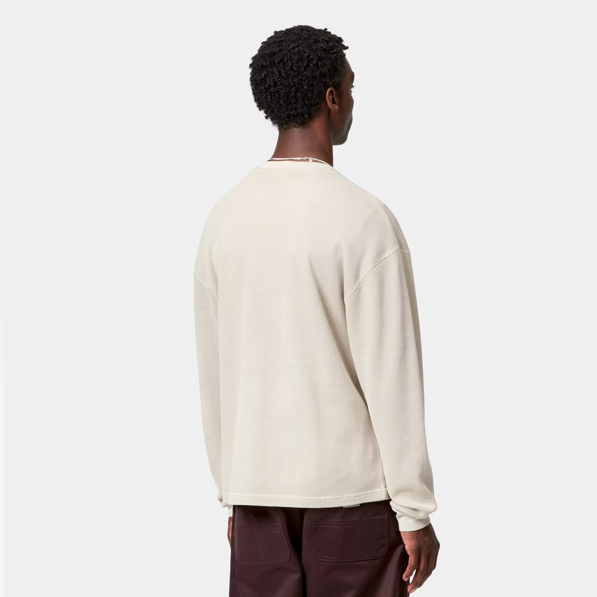 Carhartt WIP Vista Waffle Longsleeve T-Shirt Fleur De Sel Garment Dyed