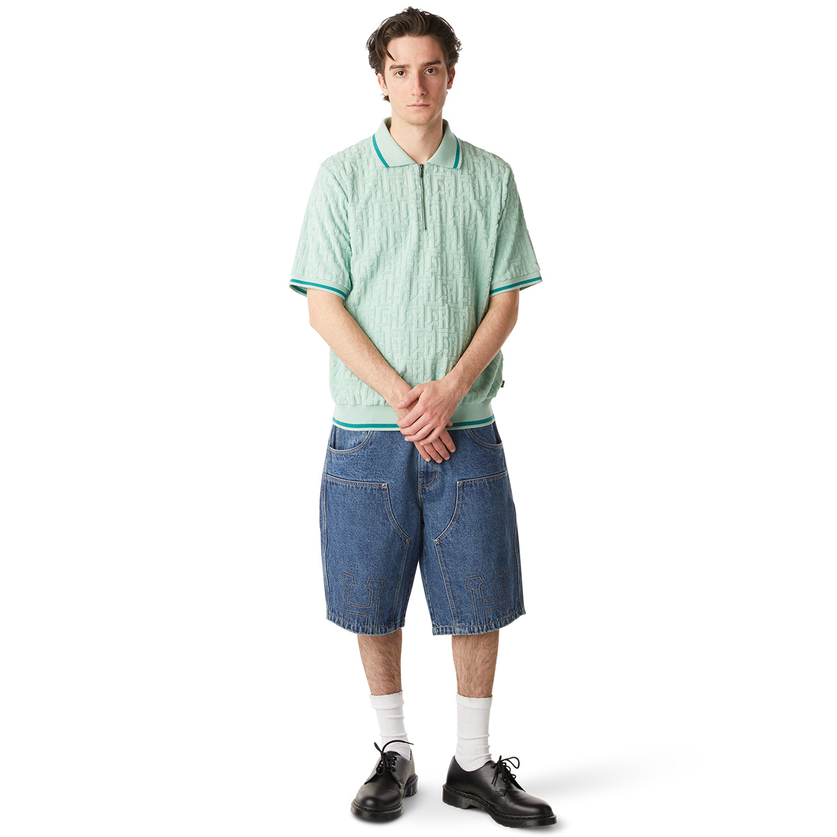 HUF Tether Jacquard Terry Top Jade HUF Tether Jacquard Terry Top Jade