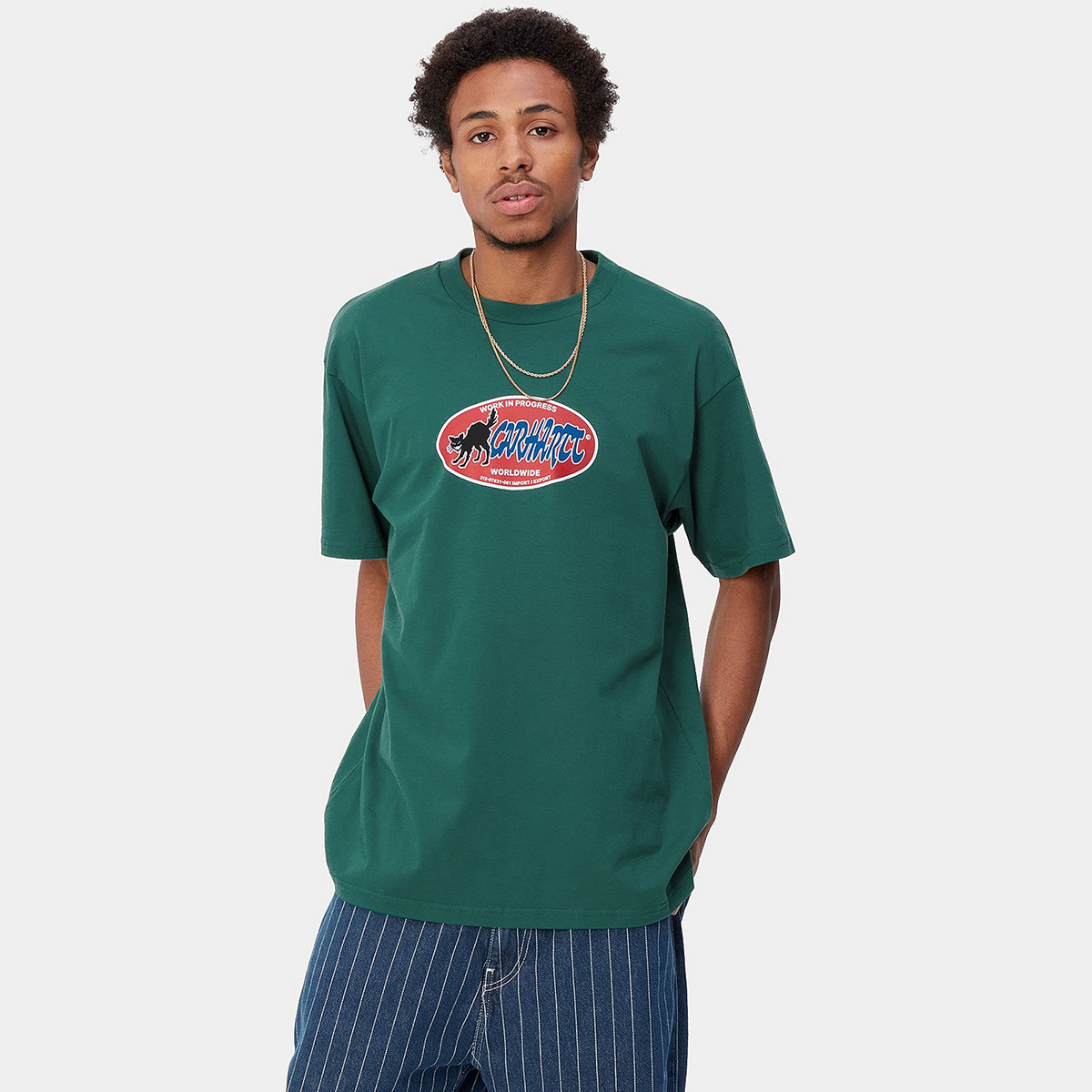 Carhartt WIP Cat Sticker T-Shirt Chervil