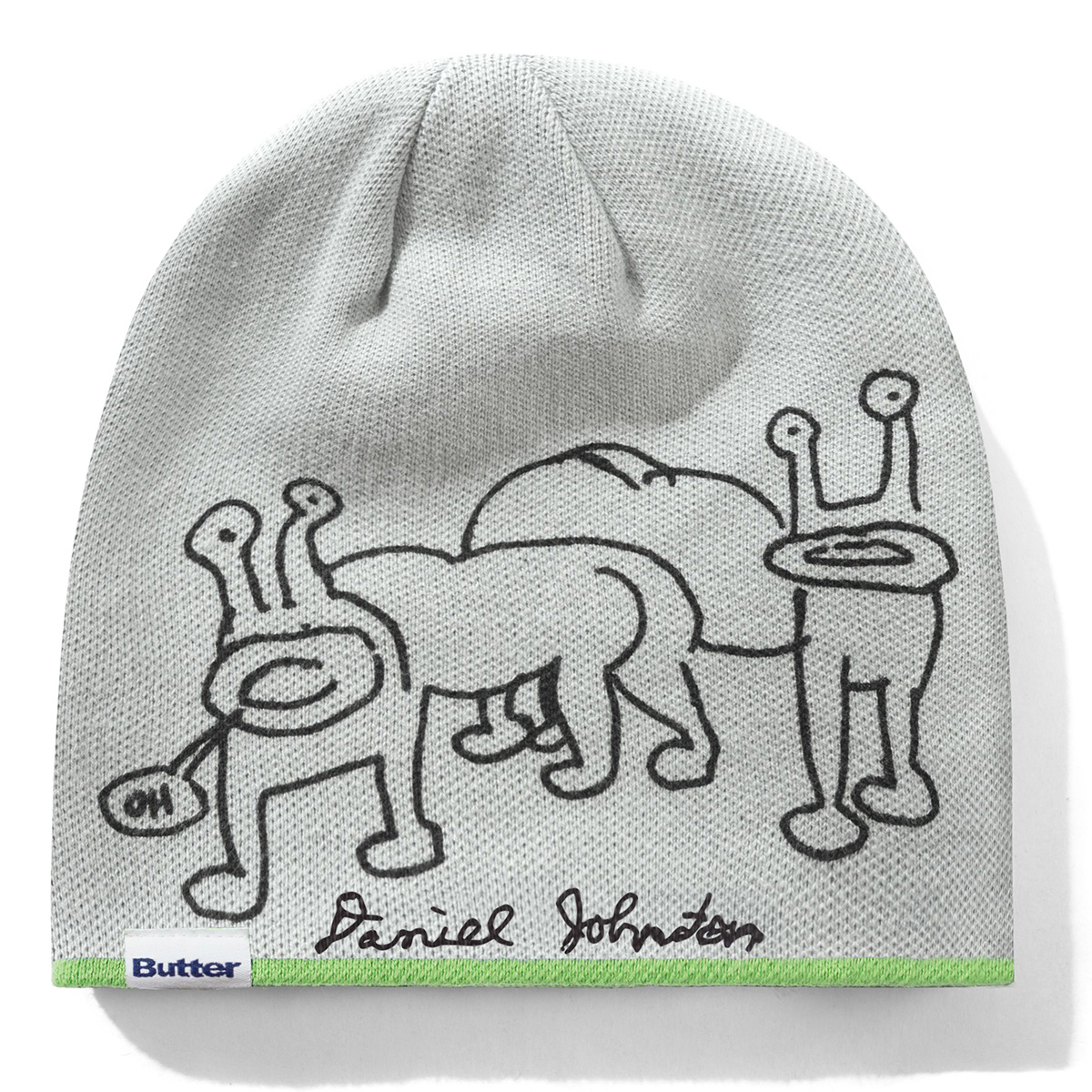 Butter Goods x Daniel Johnston Frog Reversible Beanie Lime/Grey