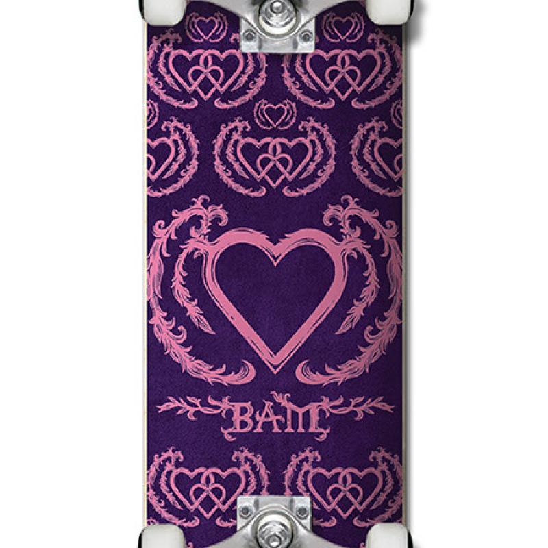 The Heart Supply Bam Margera United Pro Complete Skateboard Purple/Pink 7.75 The Heart Supply Bam Margera United Pro Complete Skateboard Purple/Pink 7.75