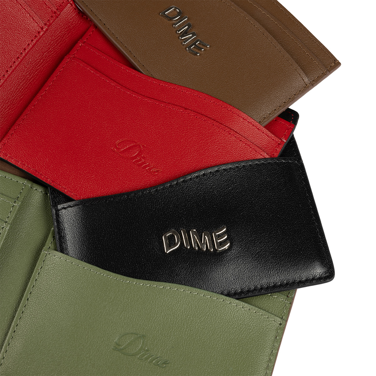 Dime Leather Bifold Wallet Black/Cherry