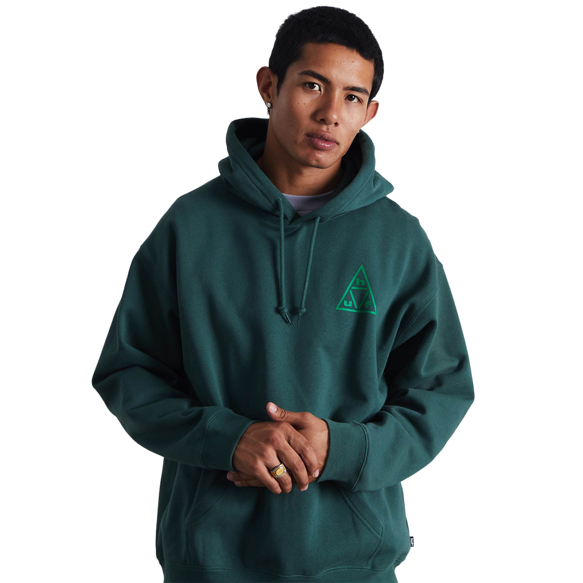 HUF Triple Triangle Hooded Sweater Forest Green/Green