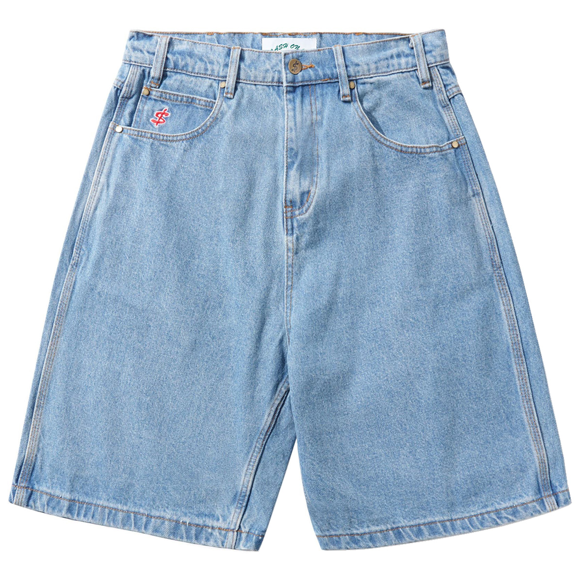 Cash Only Logo Denim Short Washed Indigo Cash Only Logo Denim Short Washed Indigo