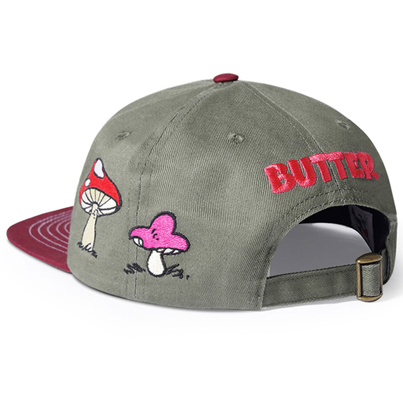 Butter Goods x The Smurfs Mushroom 6 Panel Cap Army/Wine Butter Goods x The Smurfs Mushroom 6 Panel Cap Army/Wine