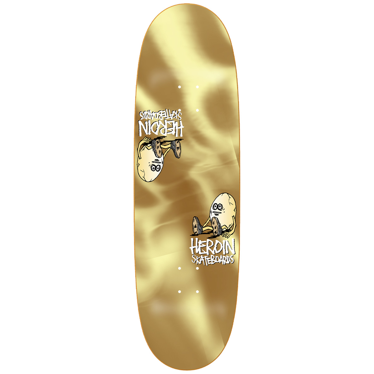Heroin The Symmetrical Gold Egg Skateboard Deck 9.25