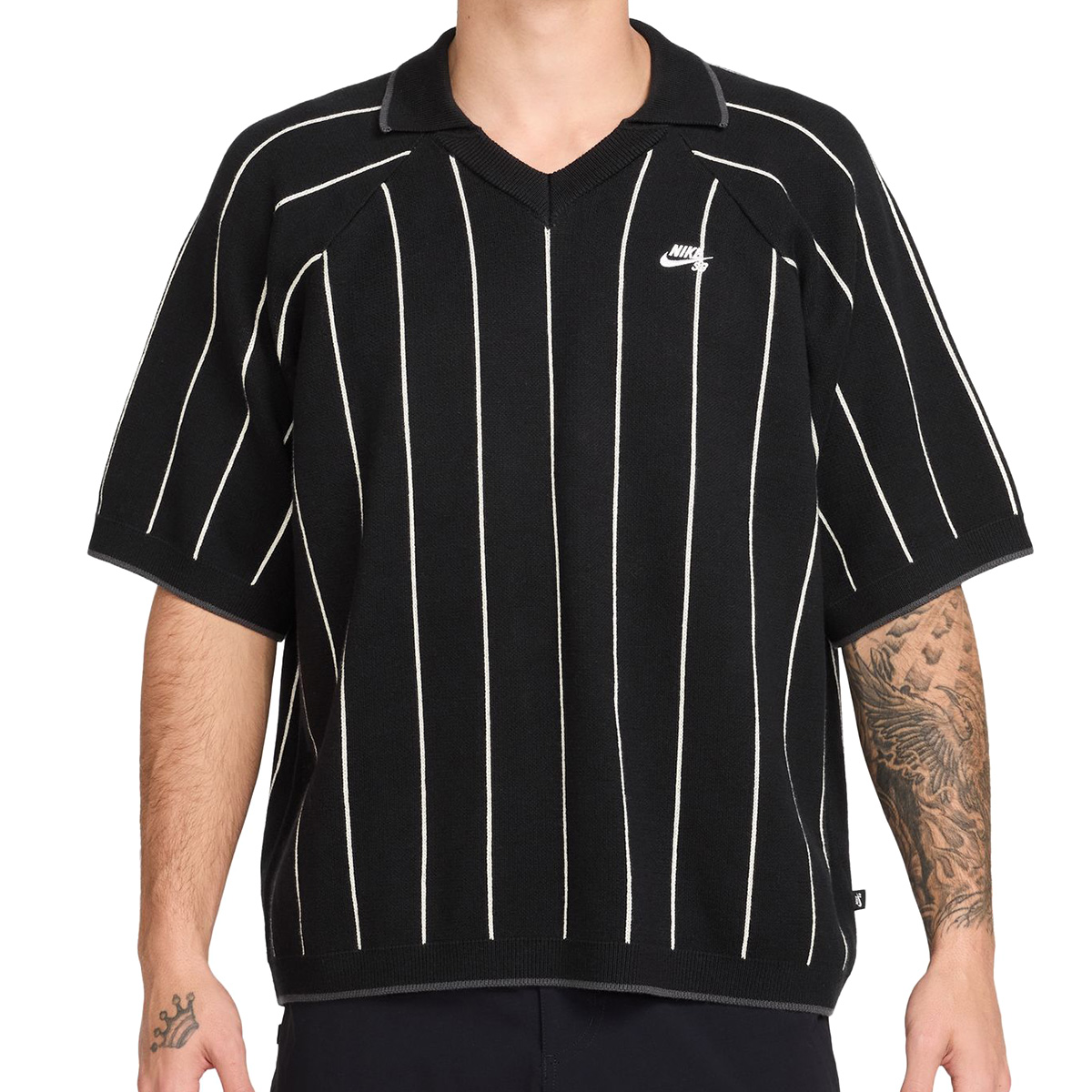 Nike SB Stripe Shortsleeve Polo Sweater Black/Sail/Black