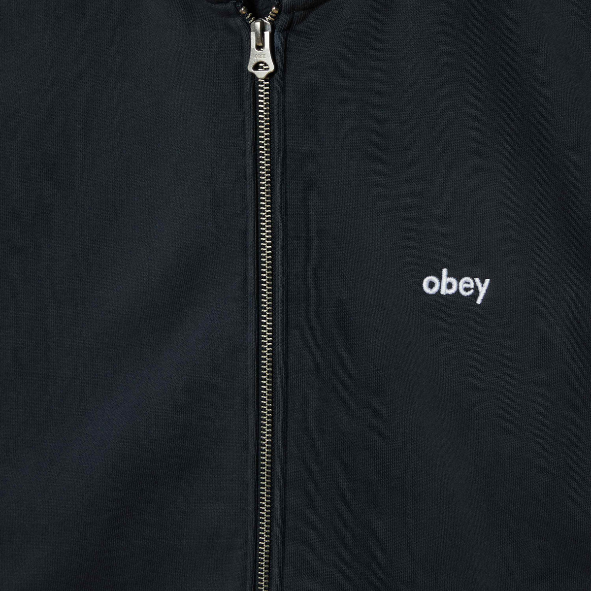 Obey Lowercase Pigment Zip Hooded Sweater Pigment Dark Navy
