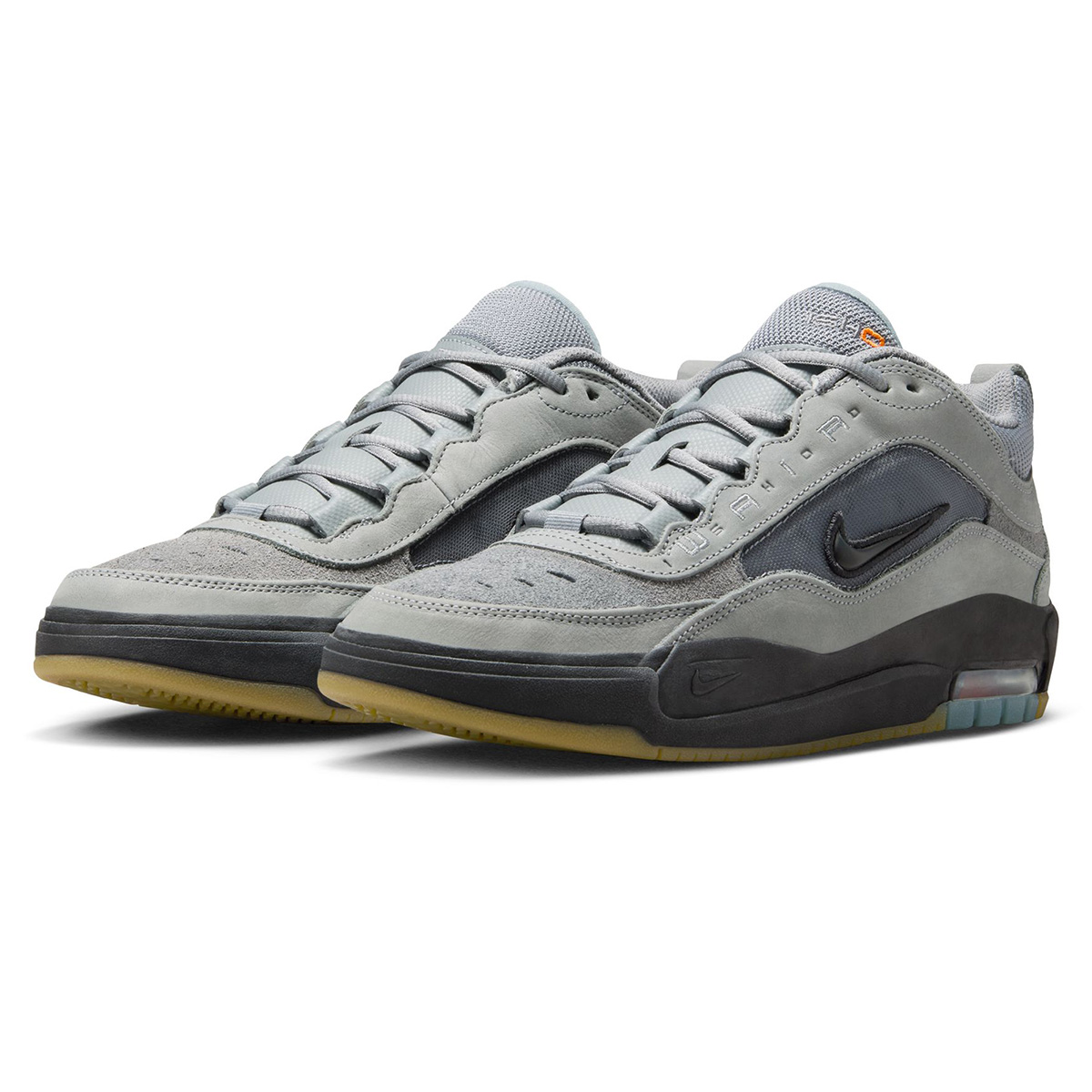 Nike SB Air Max Ishod Iso Cool Grey/Black-Cool Grey-Dk Grey-Gum Lt Brown-Safety Orange