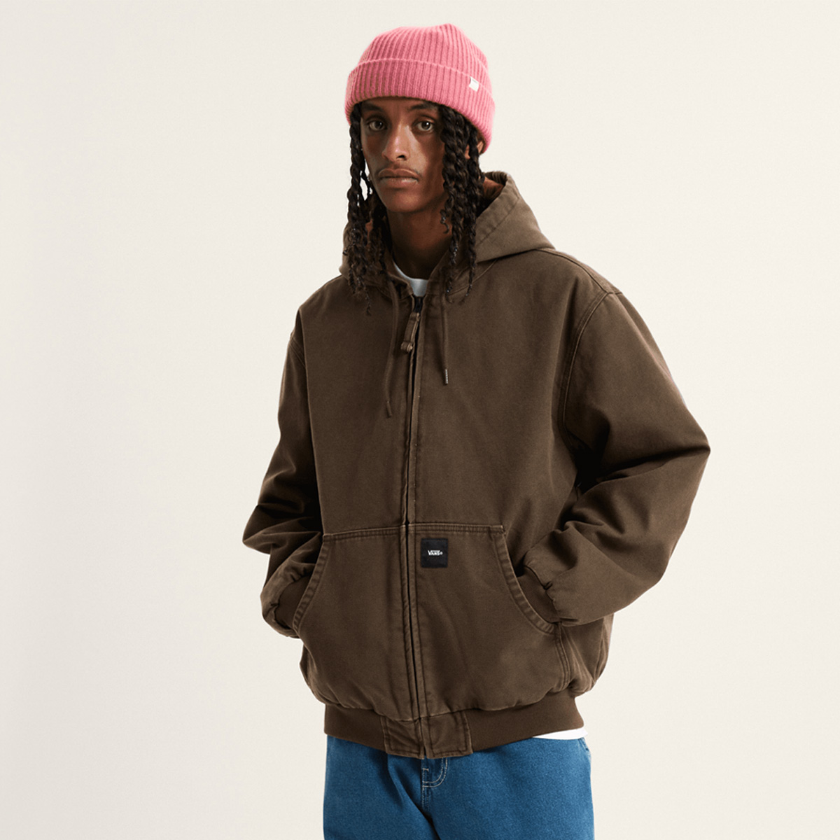 Vans Workwear Canvas Full Zip Jacket Coal Brown Vans Workwear Canvas Full Zip Jacket Coal Brown