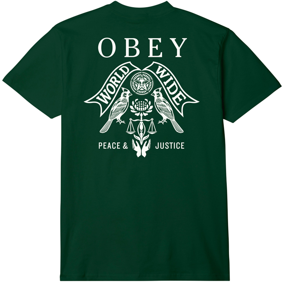 Obey Birds Of Justice T-Shirt Forest Green Obey Birds Of Justice T-Shirt Forest Green