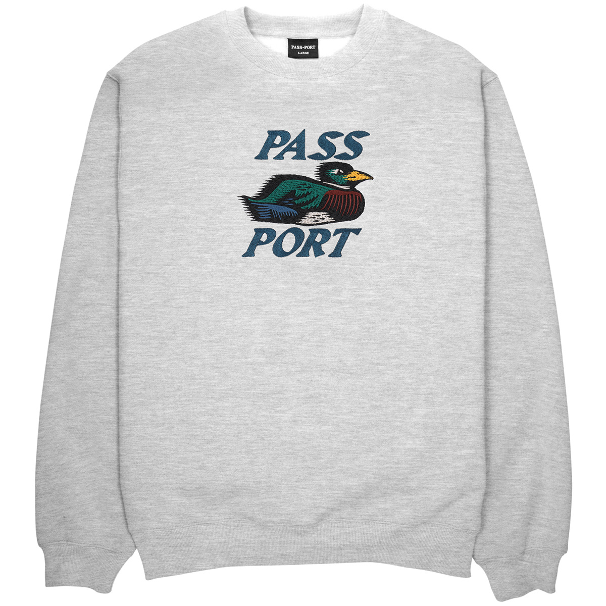Pass Port Fast Duck Crewneck Sweater Ash Pass Port Fast Duck Crewneck Sweater Ash