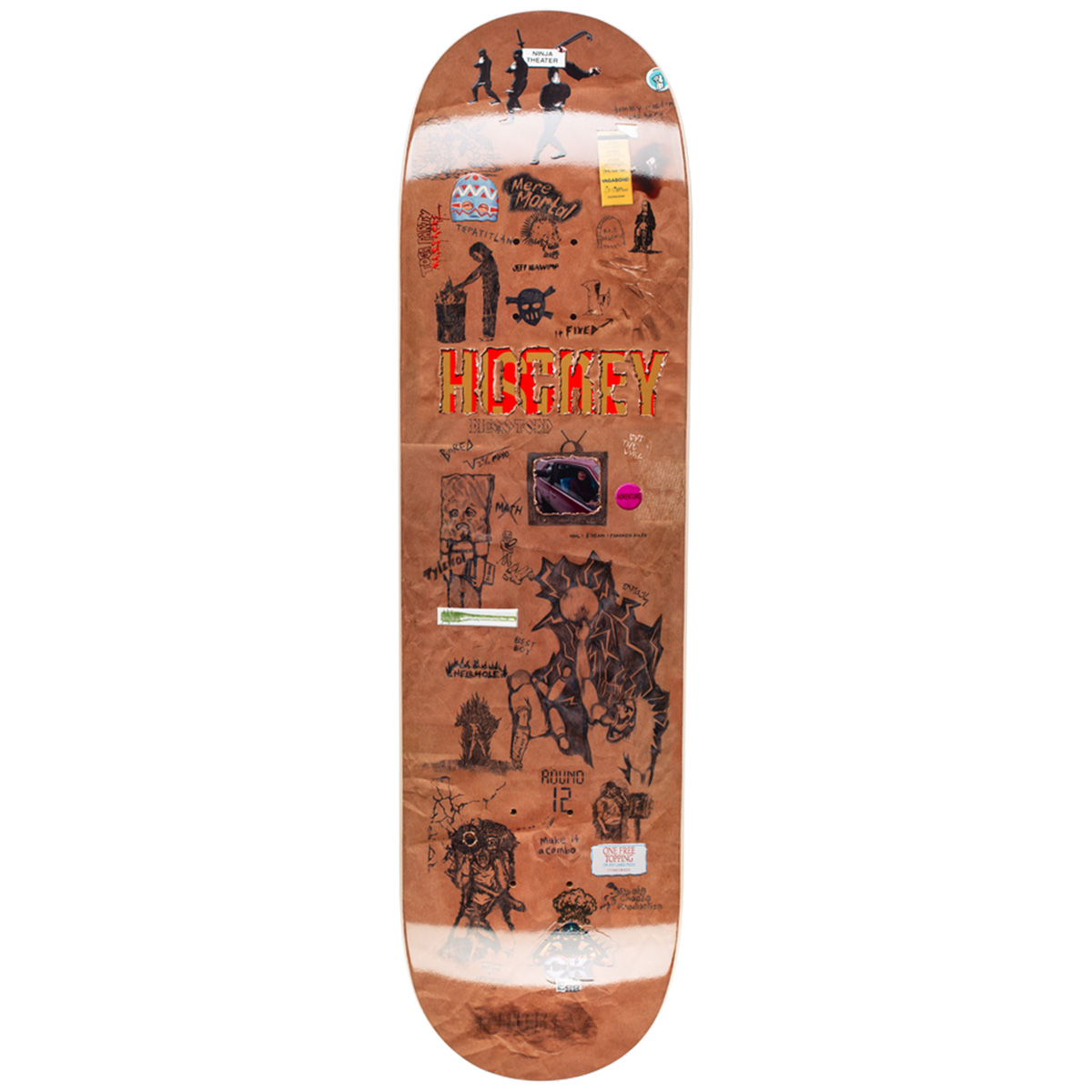 Hockey Diego Todd Paper Cover Skateboard Deck -Shape 2- 8.25