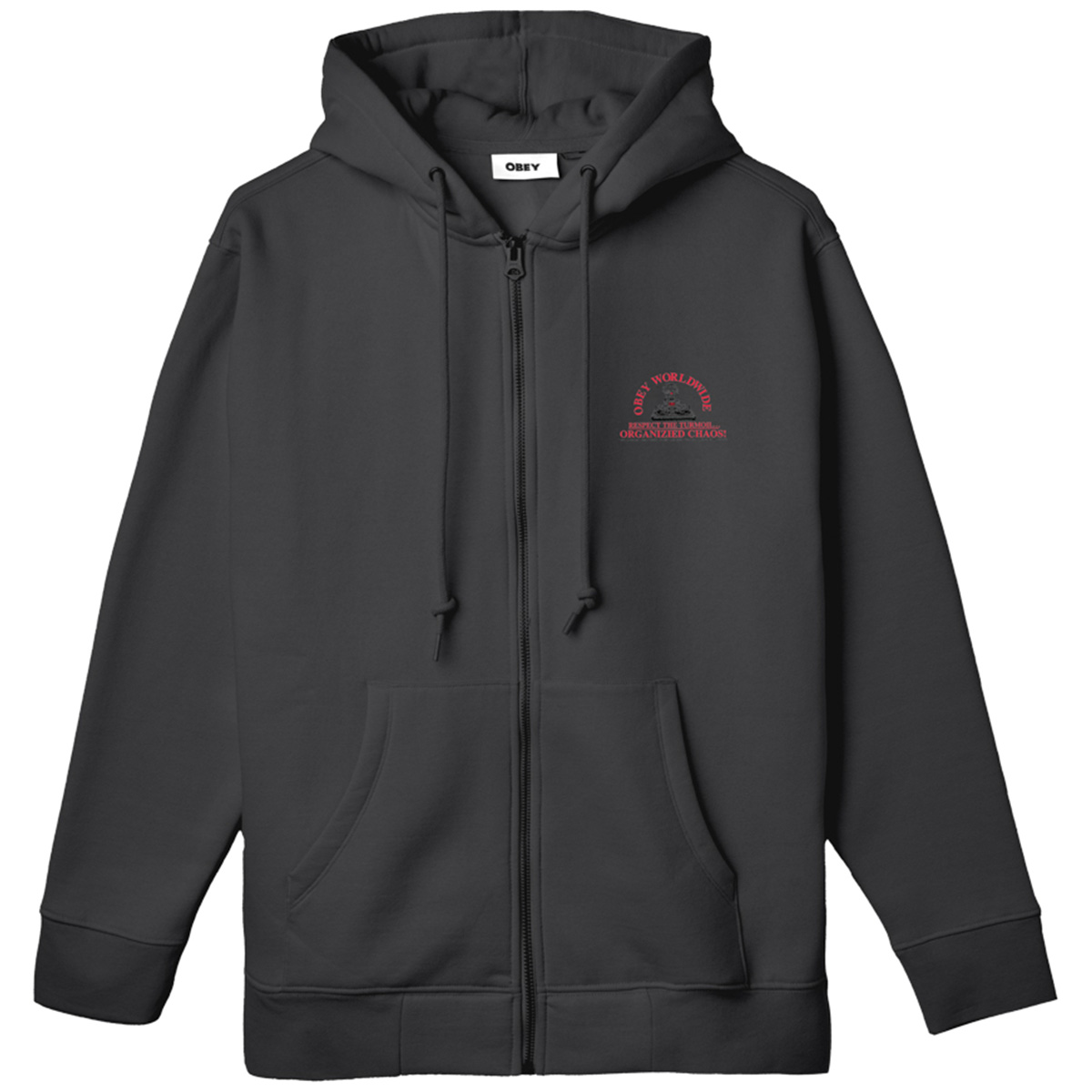 Obey Organizied Chaos Hooded Sweater Black Obey Organizied Chaos Hooded Sweater Black