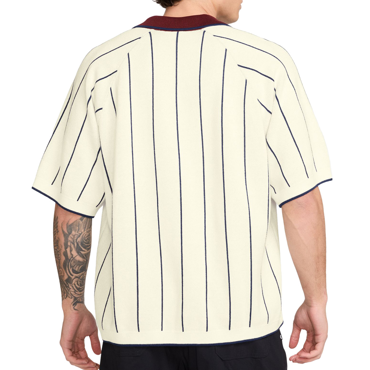 Nike SB Stripe Shortsleeve Polo Sweater Sail/Midnight Navy/Dark Team Red