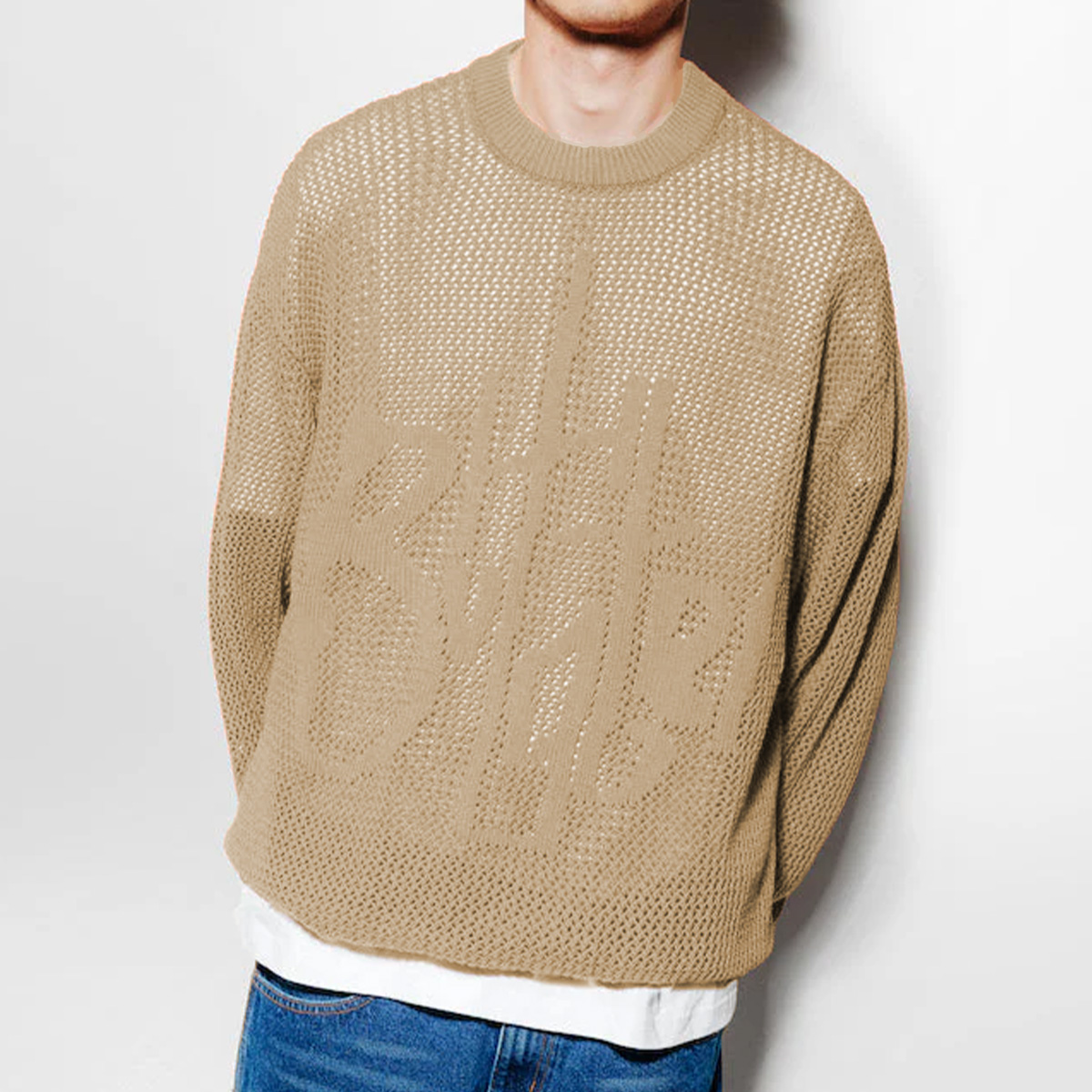 Butter Goods Scribble Knit Sweater Cream