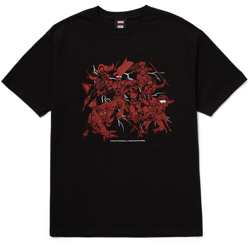 HUF X X-Men Mutant Mayhem T-Shirt Black HUF X X-Men Mutant Mayhem T-Shirt Black