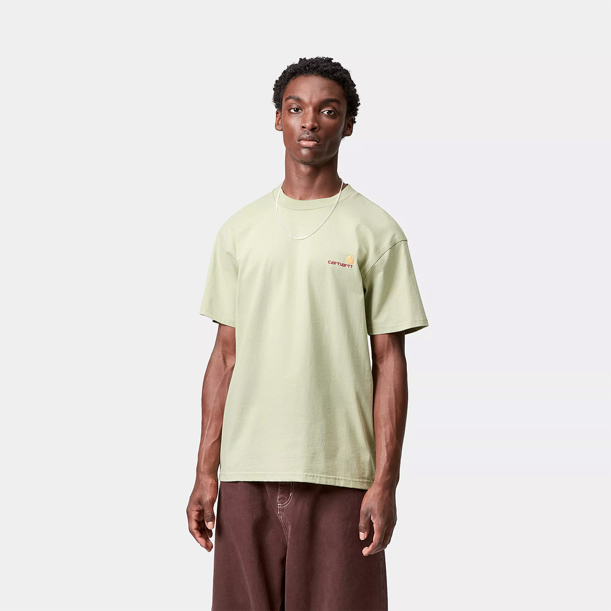 Carhartt WIP American Script T-Shirt Pale Olive