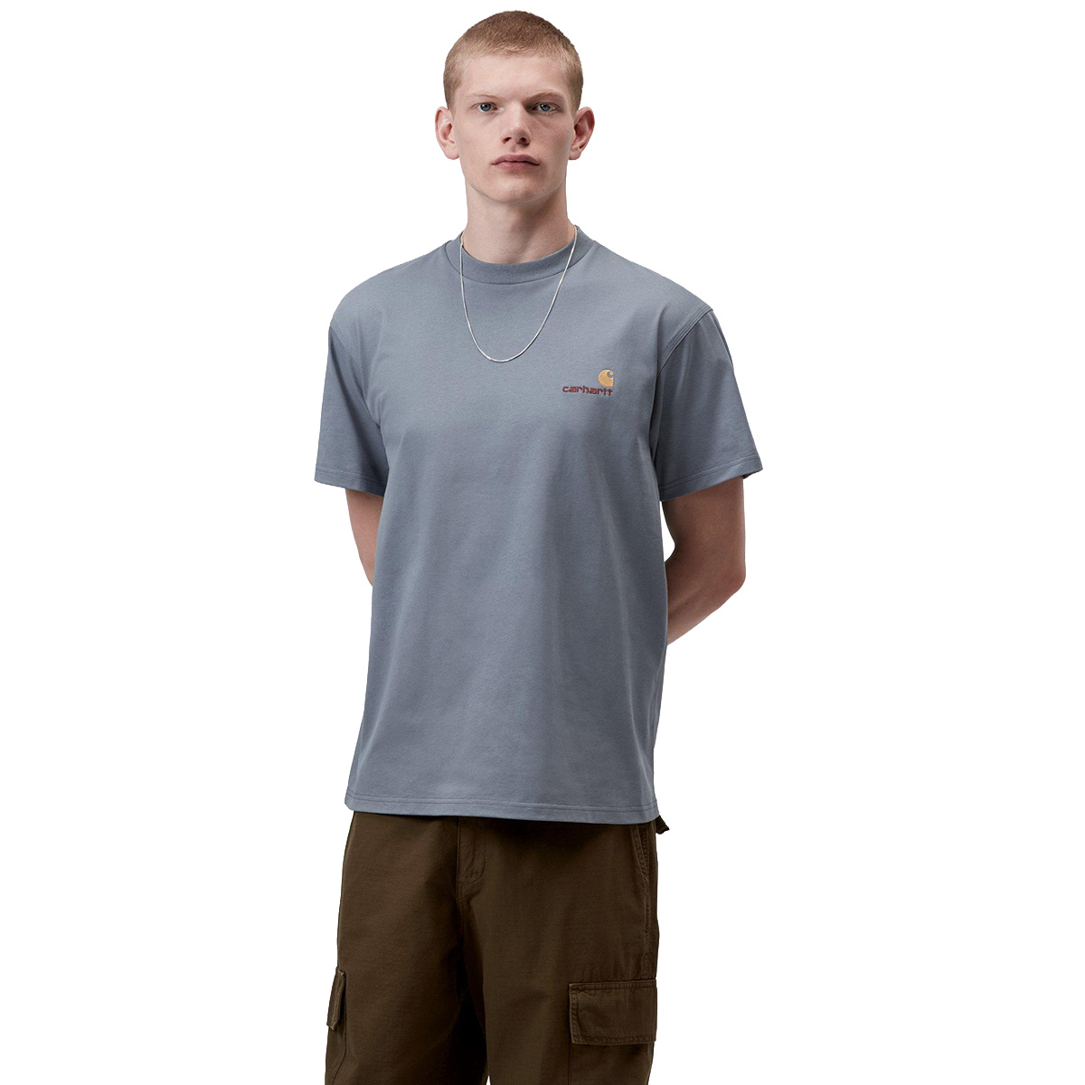 Carhartt WIP American Script T-Shirt Shady Blue 
