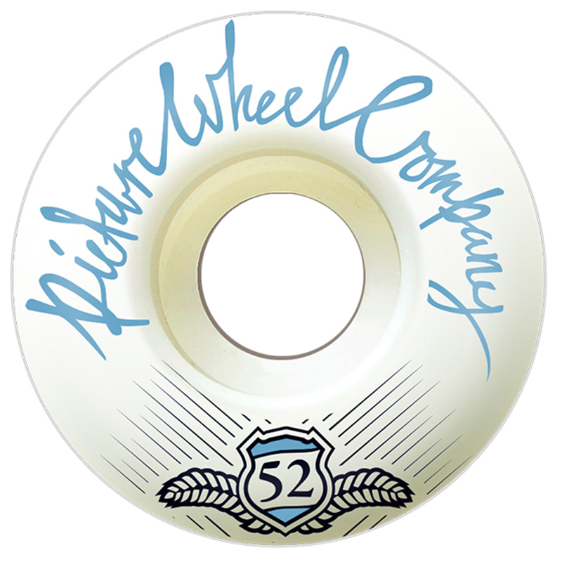 Picture Wheel Co POP White Background Wheels Baby Blue 52mm