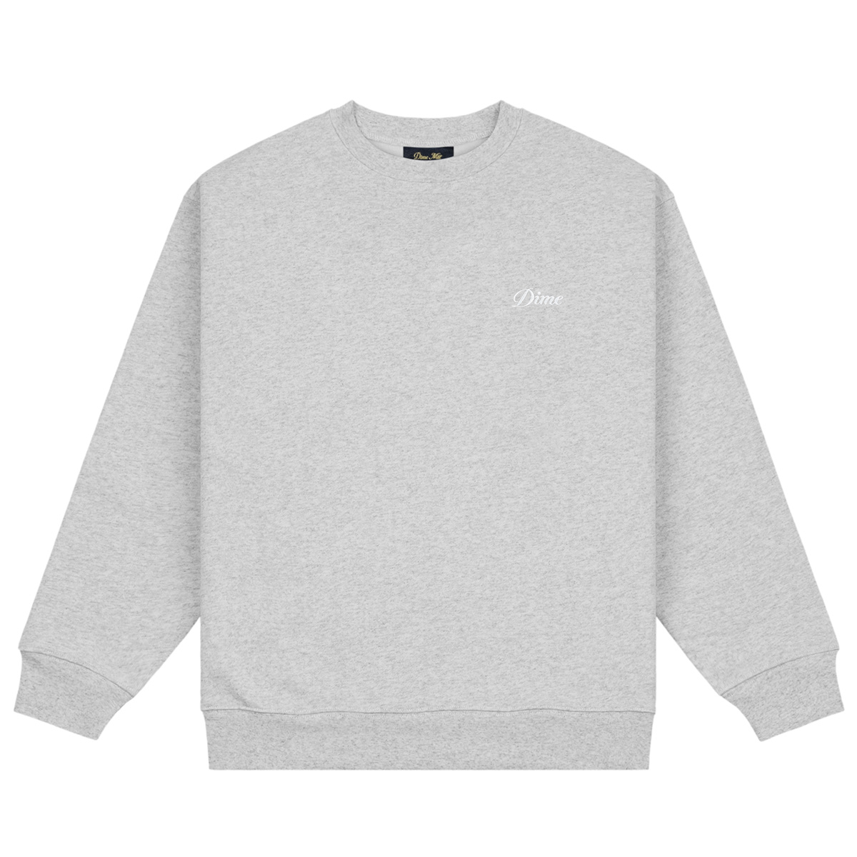 Dime Cursive Small Logo Sweater Heather Gray Dime Cursive Small Logo Sweater Heather Gray