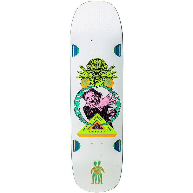 Madness Sam Back Grab Impact Light Skateboard Deck White 8.75 Madness Sam Back Grab Impact Light Skateboard Deck White 8.75