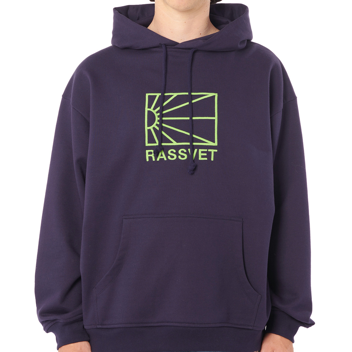 Rassvet Logo Knit Hooded Sweater Navy