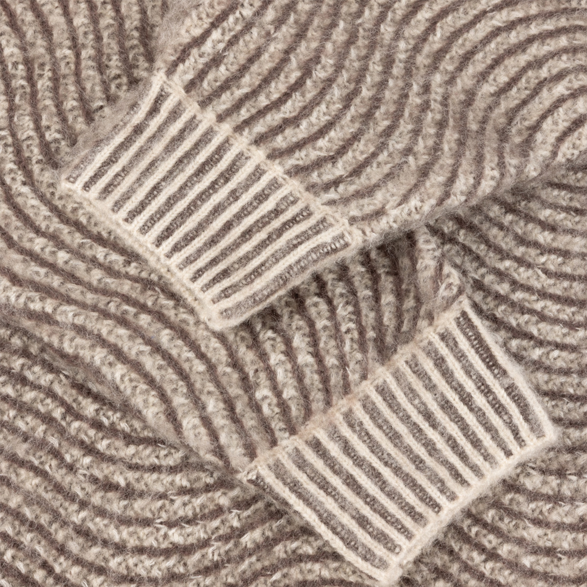 Dime Mohair Wave Knit Sweater Camel
