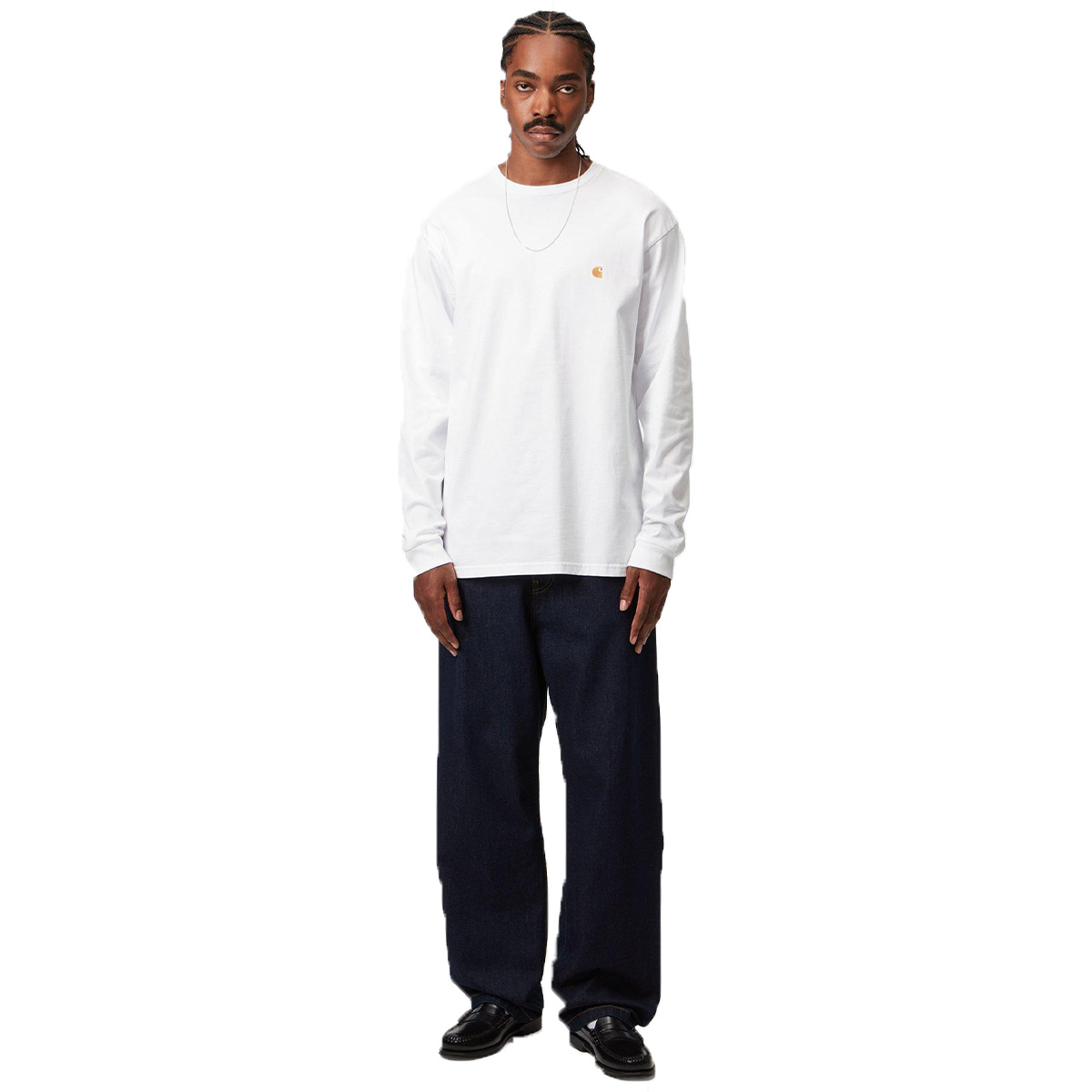 Carhartt WIP Chase Longsleeve T-Shirt White/Gold