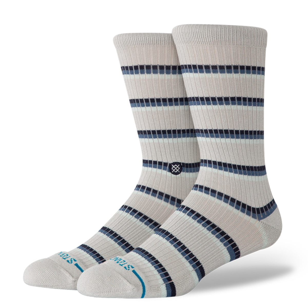 Stance Multistripe Ribbed Crew Grey