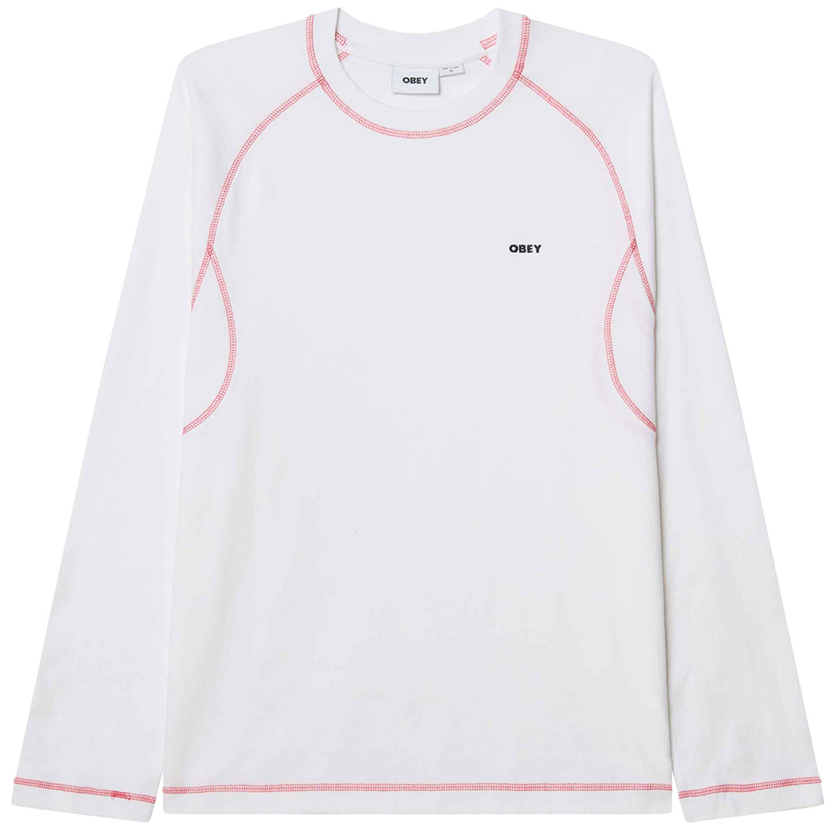 Obey Aaron Contrast Stitch Longsleeve T-Shirt White Obey Aaron Contrast Stitch Longsleeve T-Shirt White