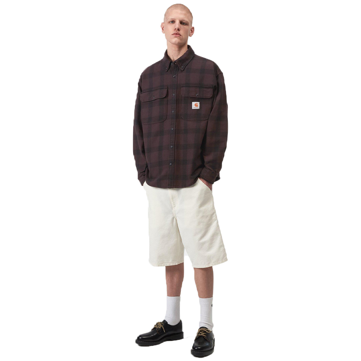 Carhartt WIP Edmands Longsleeve Shirt Edmands Check Natural/Palisander