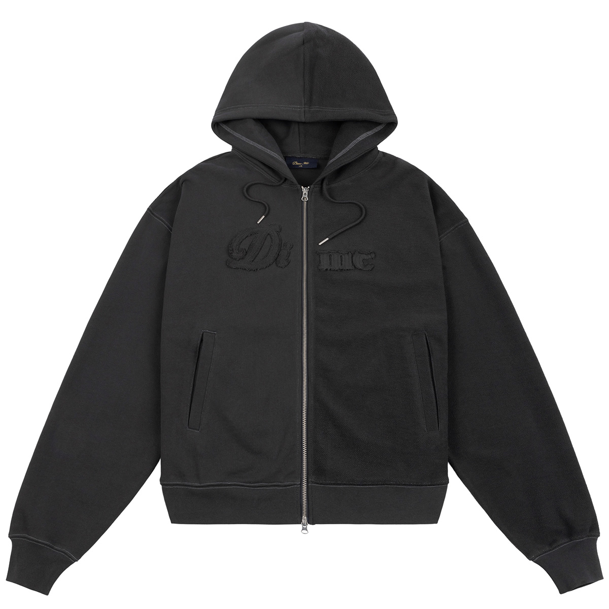 Dime Reverse French Terry Zip Hooded Sweater Vintage Black Dime Reverse French Terry Zip Hooded Sweater Vintage Black