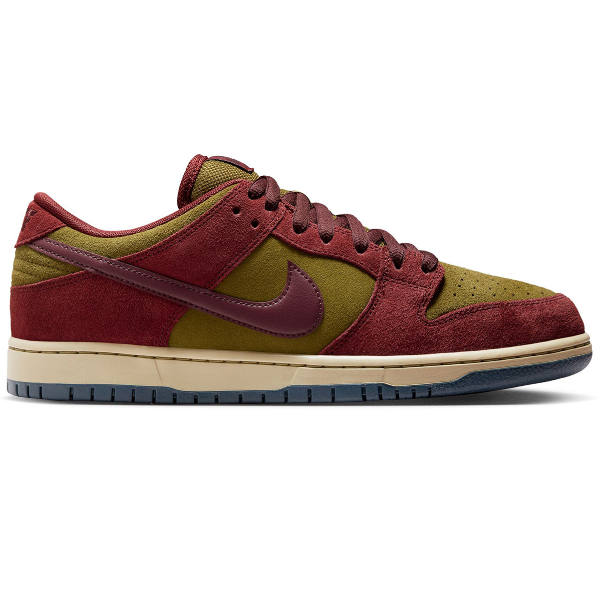Nike SB Dunk Low Pro Dk Team Red/Burgundy Crush-Olive Flak-Parachute Beige-Armory Navy