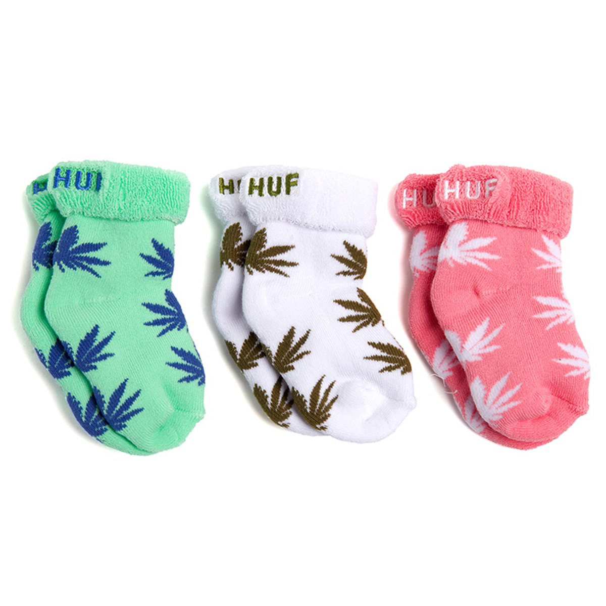 HUF Baby Seed Socks White/Pink/Turq