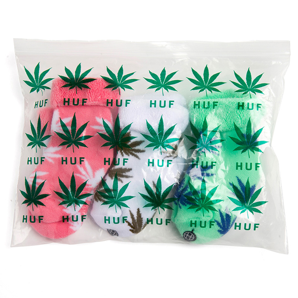 HUF Baby Seed Socks White/Pink/Turq