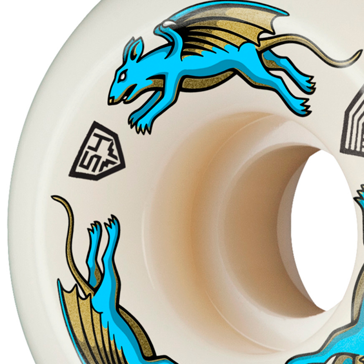 Powell Peralta Dragon Formula Nano Rat AV6 Wheels White/Blue 97A 54mm x 34mm