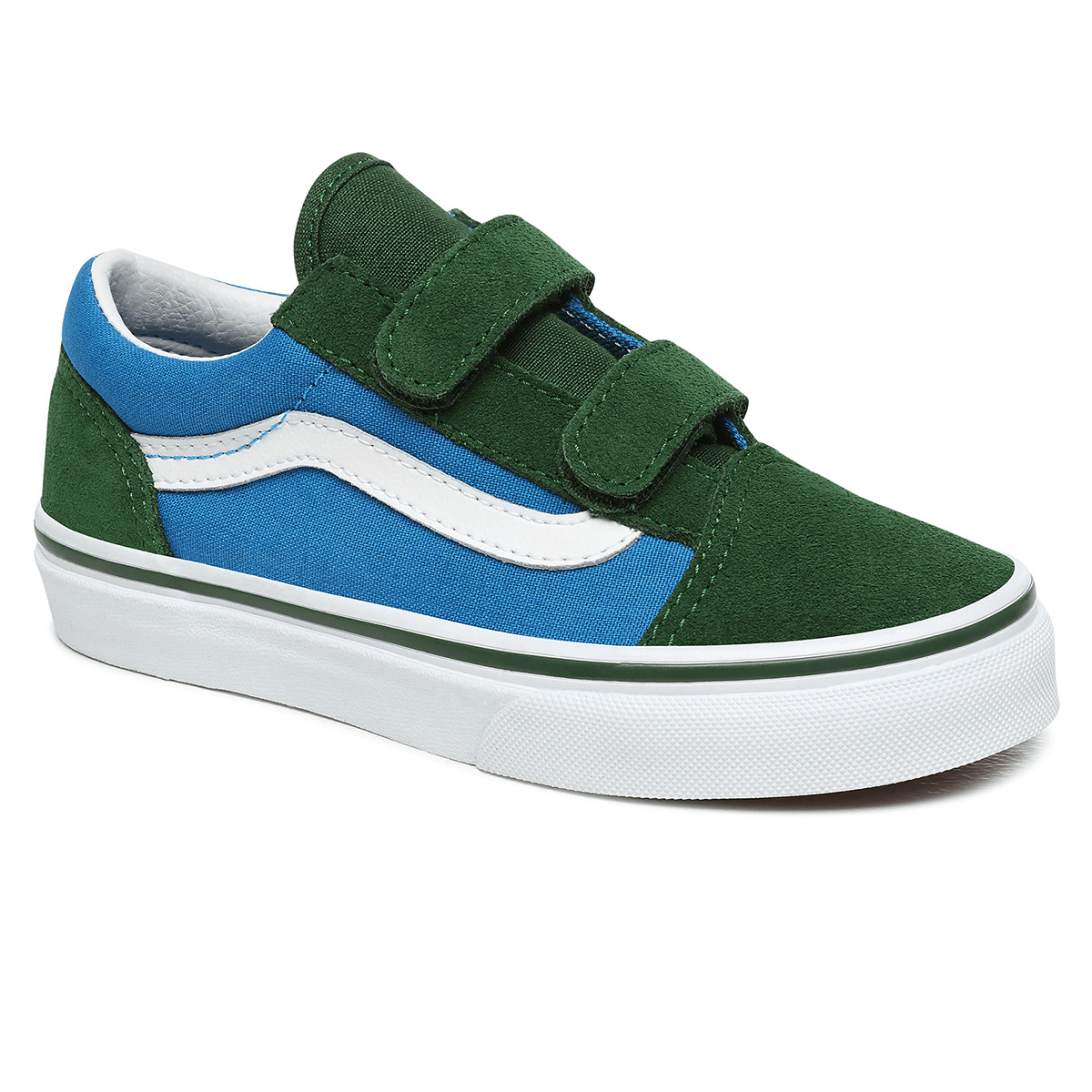 Vans Junior Old Skool V 2-Tone Mdtrnbl/Grnrpstrs Vans Junior Old Skool V 2-Tone Mdtrnbl/Grnrpstrs