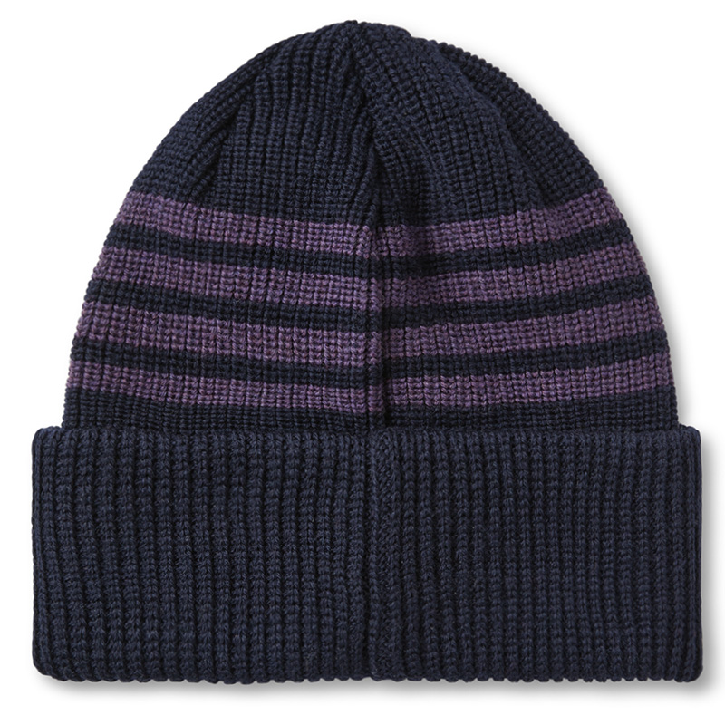 Polar Stripe Merino Beanie Navy/Purple Polar Stripe Merino Beanie Navy/Purple