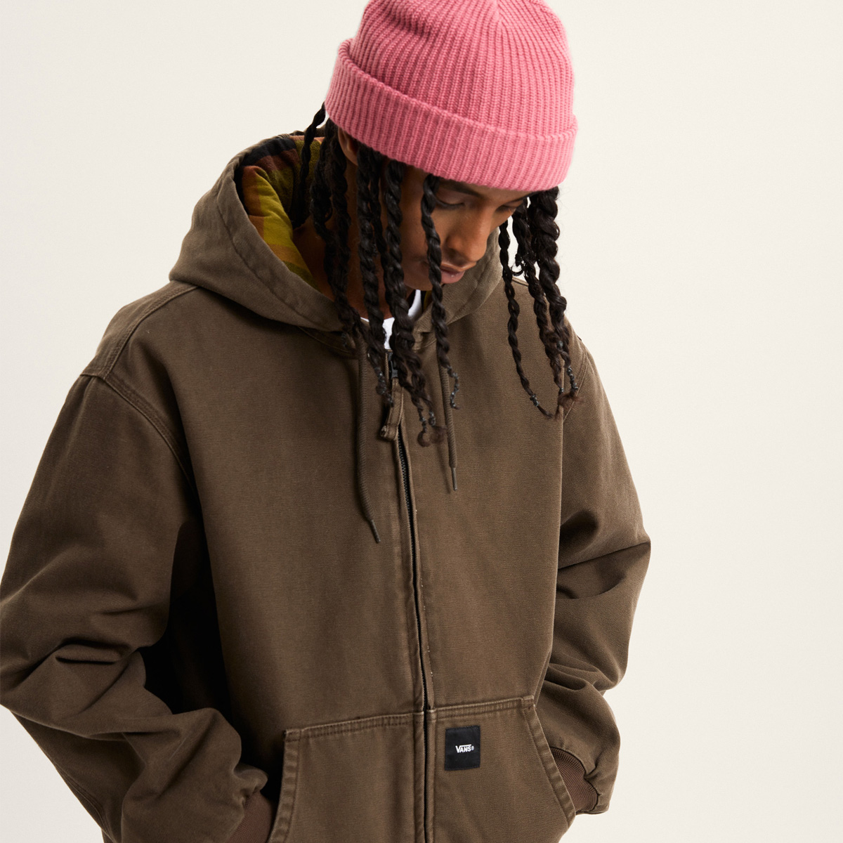 Vans Workwear Canvas Full Zip Jacket Coal Brown Vans Workwear Canvas Full Zip Jacket Coal Brown