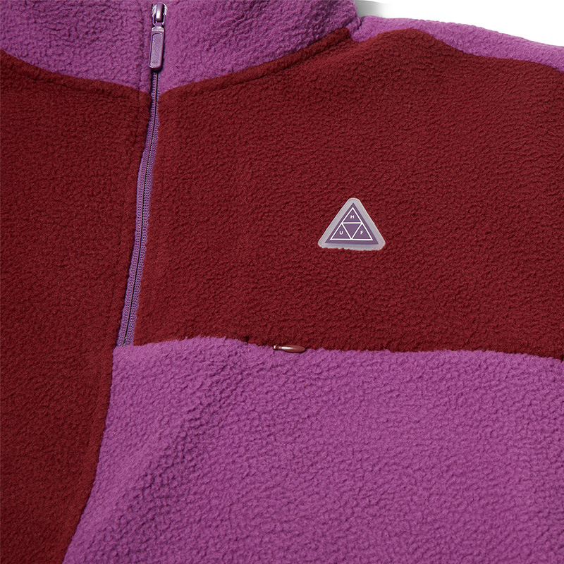 HUF Expedition 1/4 Zip Pile Fleece Sweater Berry HUF Expedition 1/4 Zip Pile Fleece Sweater Berry