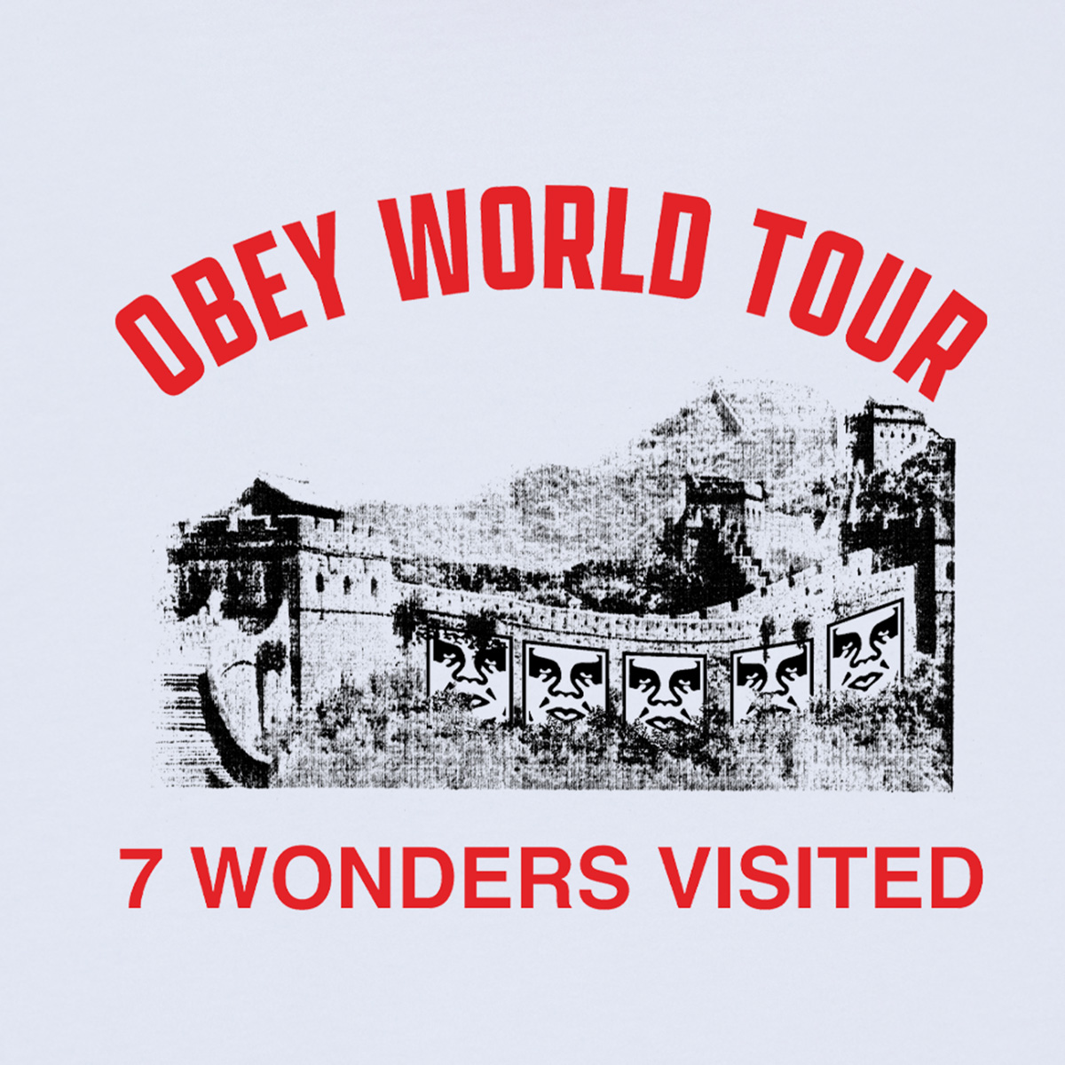 Obey 7 Wonders Visited T-Shirt White/Red White/Red