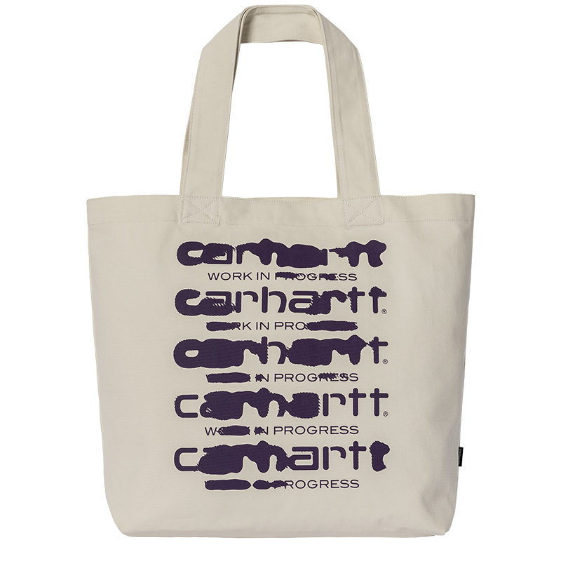 Carhartt WIP Canvas Graphic Tote Bag Large Ink Bleed Print Wax/Tyrian Carhartt WIP Canvas Graphic Tote Bag Large Ink Bleed Print Wax/Tyrian